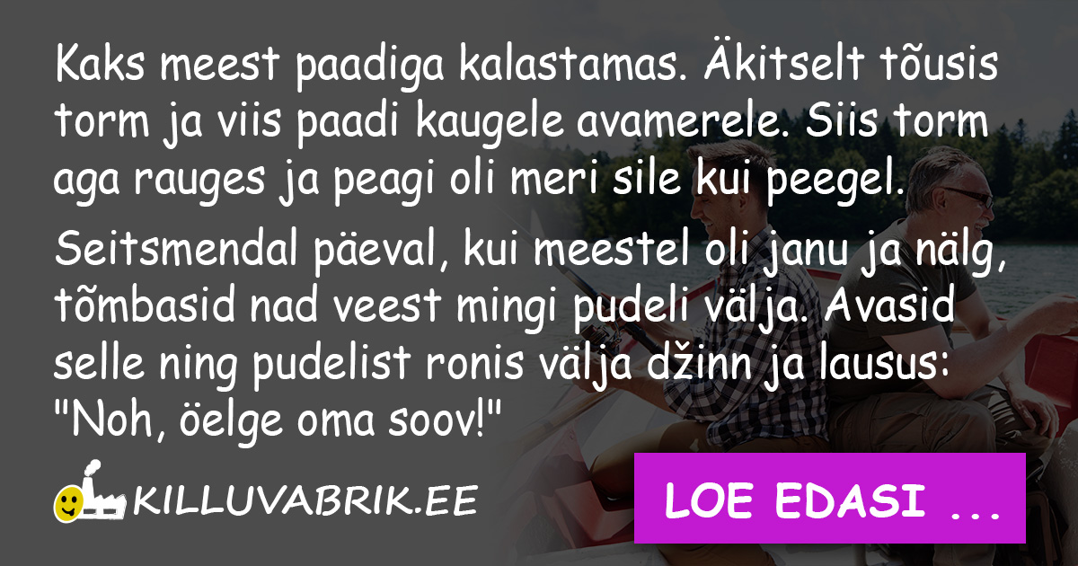 Kaks meest paadiga kalastamas